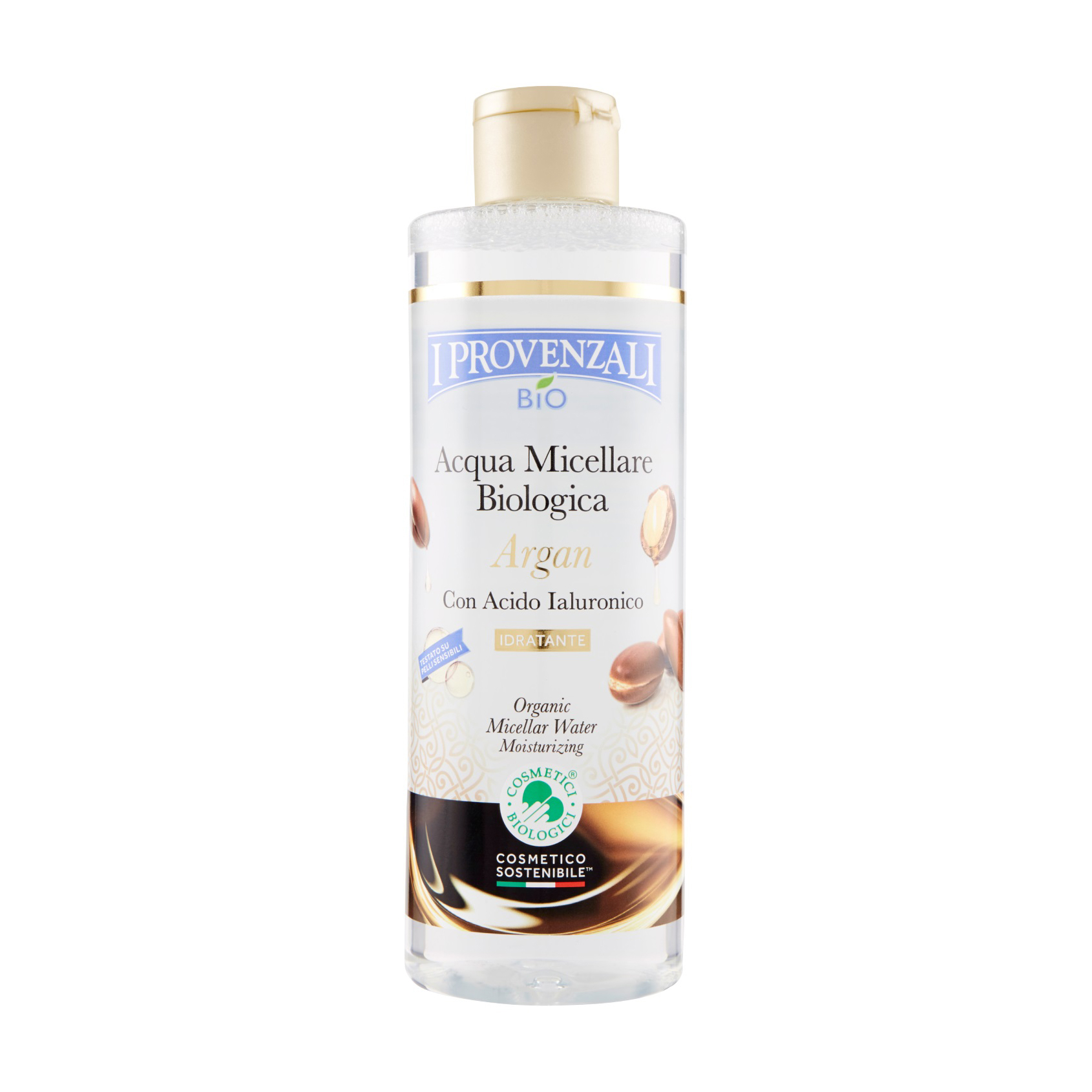 Зволожувальна міцелярна вода I Provenzali Acqua Micellare Biologica Argan з органічною олією арганії і гіалуроновою кислотою, 400 мл